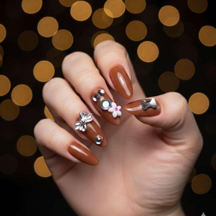 Mocha Muse Press-On Nails by Aznik Aesthetics ✨