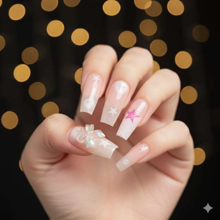 Celestial Charm Press-On Nails by Aznik Aesthetics 💫