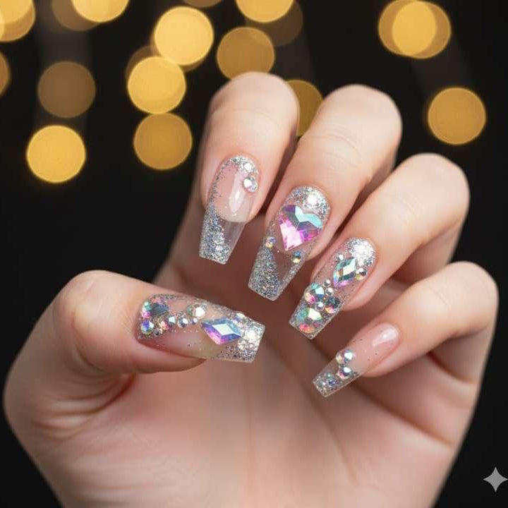 Crystal Mirage Press-On Nails by Aznik Aesthetics ✨