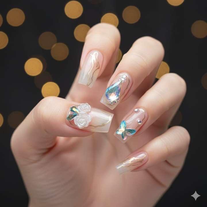 Ethereal Bloom Press-On Nails by Aznik Aesthetics ✨