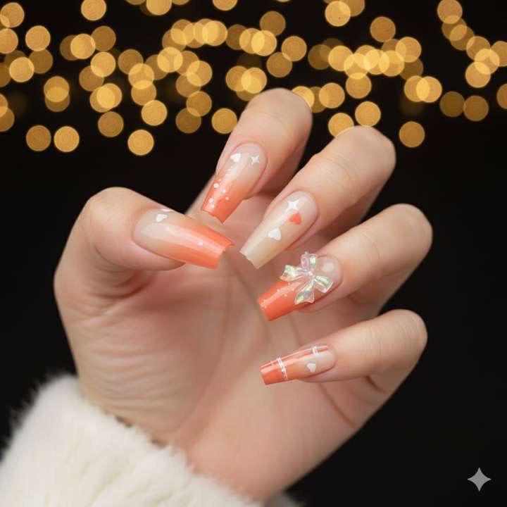 Sunset Sorbet Press-On Nails by Aznik Aesthetics ✨