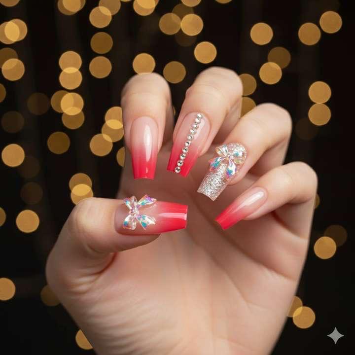 Ruby Radiance Press-On Nails by Aznik Aesthetics ✨