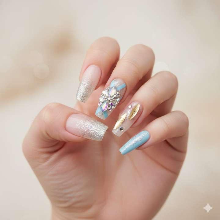 Frosted Elegance Press-On Nails by Aznik Aesthetics ❄️