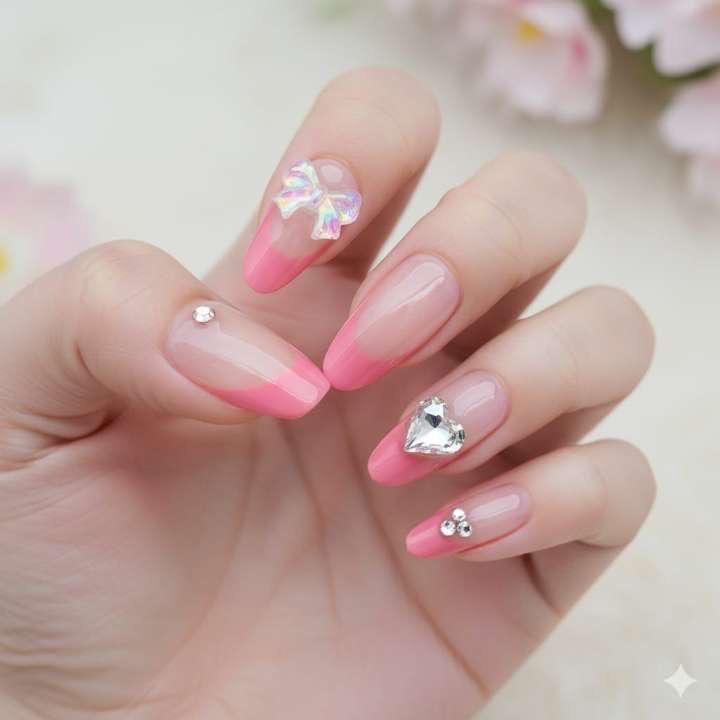Sweetheart Blush Press-On Nails by Aznik Aesthetics 💖