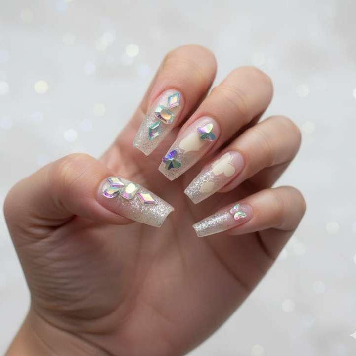 Diamond Mirage Press-On Nails by Aznik Aesthetics 💎